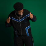 SOS black and blue trim tracksuit