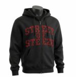Ruby Rhinestone Zip Hoodie- Black - Image 2